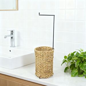 Portarrollos de papel tejido a mano de jacinto de agua transfronterizo, soporte para rollo de papel para mesa de comedor, soporte de papel tejido sin taladro para escritorio y cocina - Product Image 1