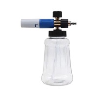 Bouteille transparente en PA de 1L, lance à mousse pour shampoing neige, pistolet lance-mousse pour lavage de voiture, canon à mousse