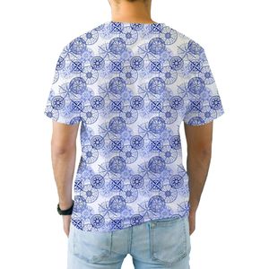 Camiseta de manga corta con estampado tie-dye personalizada para hombre, camisa informal de punto para hombre - Product Image 4