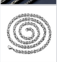Collier chaîne en acier inoxydable 5/6/7/8/10 mm, style Hip Hop, maillons vélo, chaîne byzantine, colliers de roi et d'empereur