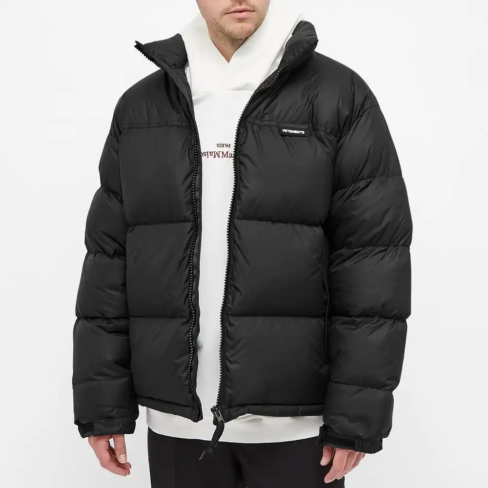 Wholesale Warm Thick Puffer Bubble Coat Winter Custom men's down puffer jacket black coats