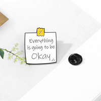 Alfileres de solapa de esmalte suave a granel de precio barato personalizado OEM ODM con palabras positivas, broches decorativos, alfileres personalizados