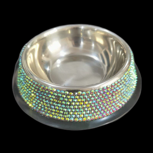 Mewah baja tahan karat Premium mewah berlian imitasi berkilau kucing mangkuk anjing peliharaan - Product Image 2