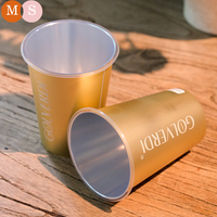 Gobelets à dessert en plastique rigide jetables personnalisés en gros, 12 oz, 16 oz, gobelets à thé à bulles à emporter, gobelets à café jetables avec couvercles