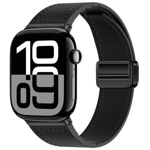 Tschick Bracelet en silicone en cuir véritable pour Apple Watch Band 45 41mm 40mm Bracelet magnétique Hommes IWatch Ultra Series 10 9 8 7 SE 6 - Product Image 6
