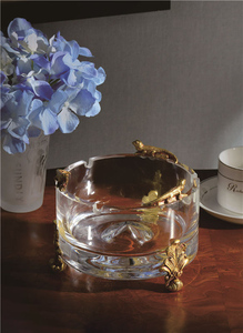 Wholesale 150*150*100 <strong>Brass</strong> + Crystal Glass <strong>Ashtrays</strong> - Product Image 2