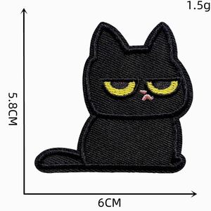 Patchs brodés autocollants mignons de chat noir pour la décoration - Product Image 6
