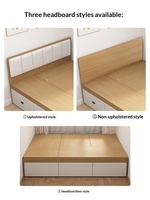 Lit Tatami Minimaliste Moderne Sans Tête de Lit, Style Plateforme, Cadre de Lit Simple avec Boîte de Rangement Haute, 12/135/18 Mètres, Personnalisable