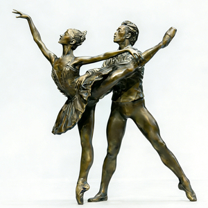 Escultura de Bronce Personalizada de Fábrica a Tamaño Real de Pareja Bailando, <span class=keywords><strong>Bailarina</strong></span> de Ballet, Dama de la Aldea del Baile, Mujer Gorda <span class=keywords><strong>Famosa</strong></span> - Product Image 3