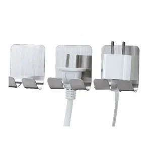 304 Không Gỉ Seel Tự Dính Treo Trang Trí Sắt Điện Thoại USB Sạc Cáp Vòi Hoa Sen Tường Móc Treo Tường Nhà Bếp Móc