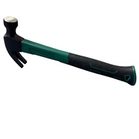 Marteau à griffes vert et noir avec poignée antidérapante en TPR, personnalisable OEM/ODM pour clouage