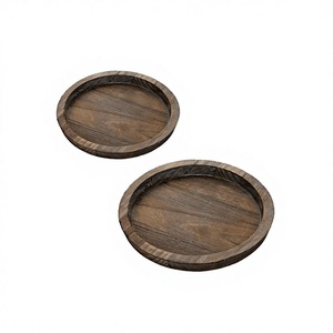 Ensemble de 2 assiettes de présentation de tailles différentes, qualité supérieure, en bois, à prix abordable - Product Image 1