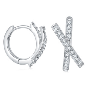 Boucles d'oreilles tendance hip-hop en silicone rond de 1,1 mm avec pierres, bijoux de boutique - Product Image 1