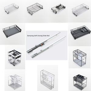 ボーゲン3面ステンレス鋼ワイヤーバスケットキッチンキャビネット引き出しバスケット金属引き出しソフトクロージングスライド - Product Image 5