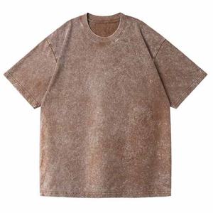 Fournisseur OEM, t-shirt pour homme en coton doux, lavage à l'acide, vintage, surdimensionné, vêtements de sport, logo et tissu personnalisés - Product Image 6