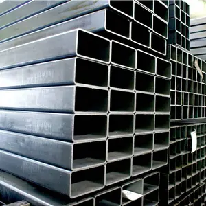 Venta directa de fábrica SS400 Tubo cuadrado galvanizado en caliente pre galvanizado Tubo de acero de sección cuadrada y rectangular hueca y