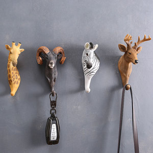 Master Gu Animal Head Wall <b>Hooks</b> Resin 3D Decorative Hangers For Home Door Novelty <b>Hooks</b> - Product Image 2