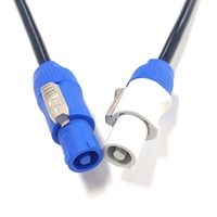 Conector Impermeable IP65 PowerCON True 1 Azul Grisáceo, Cable de Alimentación CA 3c/14awg, Cable de Extensión para Iluminación y Audio
