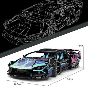 Cyberpunk Rambo Racing Car Building <b>Blocks</b> Plastic Indoor Use Children's Educational Small Particle Toy for 0-24 Months - Product Image 3
