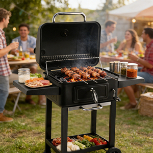 <span class=keywords><strong>Barbecue</strong></span> portable robuste avec bac à cendres pour cuisine extérieure, idéal pour les fêtes en plein air - Product Image 4