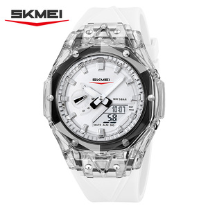 Đồng hồ đeo tay nam Skmei 2411 giá rẻ, bán buôn, thiết kế cổ điển, hiển thị giờ kép, kỹ thuật số, chống nước 5ATM, dây đeo silicon, máy quartz - Product Image 6
