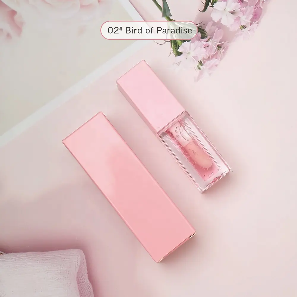 Logo Riêng Hyaluronic Axit Wand Ống Plumping Lipgloss Sắc Tố Rõ Ràng Nhãn Hiệu Riêng Trái Cây Lip Gloss Dầu Plumper Logo Riêng