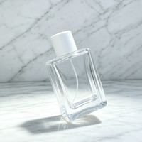 Flacon pulvérisateur de parfum vide écologique 100 ml, rectangulaire, en verre épais de qualité supérieure, emballage de luxe pour parfum