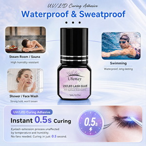 Colle à cils UV LED transparente sans alcool, végane, inodore, liquide, forte tenue, 0,5s, adhésif pour extensions de cils, marque privée - Product Image 5