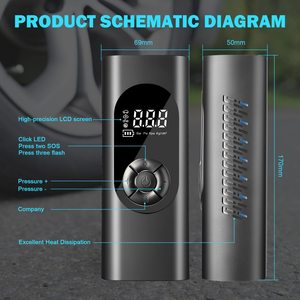 เครื่องเติมลมยางดิจิตอลแบบพกพา150PSI ขนาดเล็กปั๊มลมไร้สายสำหรับรถยนต์ปั๊มลมแรงดันที่ตั้งไว้ล่วงหน้าอัตโนมัติ - Product Image 5
