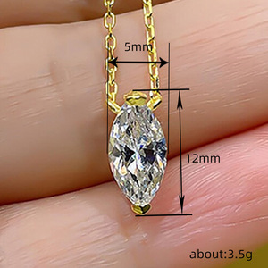 Collar con colgante en forma de oliva para mujer, joyería sencilla y moderna, regalo para uso diario - Product Image 5