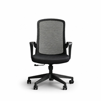 Chaise de bureau ergonomique EcoMesh Pro entièrement noire avec accoudoirs fixes, structure de siège en contreplaqué de 12 mm et mousse haute densité