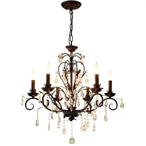 Pha Lê Chandelier Trần Pendant Lights Phù Hợp E14 220V 110V Cho Phòng Khách Pendant Lamp