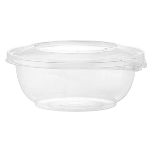 Bol à salade rond unique de 24oz en plastique PET à clapet, matériaux recyclés, fermeture inviolable pour usage alimentaire - Product Image 3