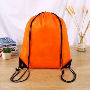 Sac à dos en nylon 210D imprimé de logo personnalisé personnalisé résistant à l'eau sac à cordon avec soie coton matériel cadeaux promotionnels - Product Image 3
