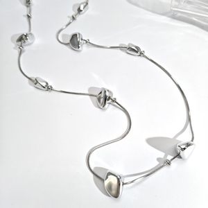Trendy <b>Silver</b> Plated Beaded Necklace <b>Snake</b> <b>Chain</b> Women's Fashion Layered Necklaces - Product Image 1