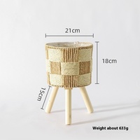 Support de vase moderne en bambou naturel personnalisé, écologique, biodégradable et durable pour balcon, maison et jardin