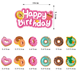 DAMAI Happy Birthday ciambella Party a <span class=keywords><strong>tema</strong></span> fornisce bandiera di carta bandiera e inserire decorazioni per feste decorazioni per bambini - Product Image 5