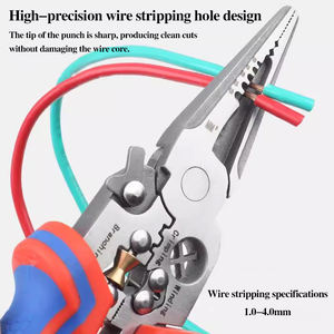 คีมปอกสายไฟสแตนเลสขนาด <span class=keywords><strong>8</strong></span> <span class=keywords><strong>นิ้ว</strong></span>, <span class=keywords><strong>ปากกา</strong></span>ทดสอบ, ไขควง และรอกพันสายไฟ - รับผลิตแบบ OEM และ ODM ตามความต้องการ - Product Image 4