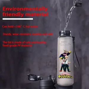 Bouteille d'eau portable en plastique de grande capacité 560 ml <span class=keywords><strong>My</strong></span> <span class=keywords><strong>Hero</strong></span> <span class=keywords><strong>Academia</strong></span> 4 couleurs pour enfants, bouteille de sport d'extérieur, Anime Midoriya Izuku Japon - Product Image 5