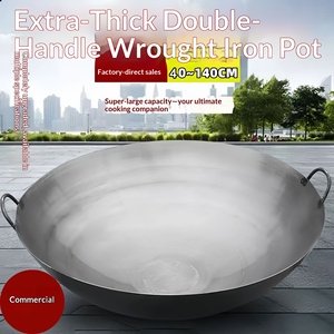 <span class=keywords><strong>Wok</strong></span> commercial vintage en fonte à fond rond et double poignée, vente en gros d'usine pour hôtels - Product Image 4