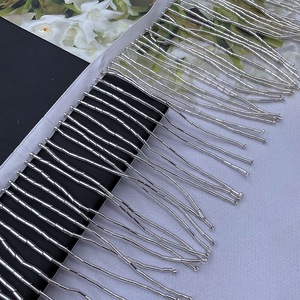 Commercio all'ingrosso di alta qualità 4 pollici 10CM <span class=keywords><strong>oro</strong></span> abito da sposa con perline nappa frangia rifinitura con motivo a stella per abito da sposa - Product Image 2