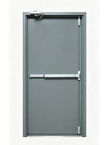 <span class=keywords><strong>Porte</strong></span> coupe-feu simple en acier EI120 thermolaquée <span class=keywords><strong>avec</strong></span> <span class=keywords><strong>barre</strong></span> <span class=keywords><strong>anti</strong></span>-<span class=keywords><strong>panique</strong></span> et ferme-<span class=keywords><strong>porte</strong></span> pour sortie d'urgence personnalisable - Product Image 1