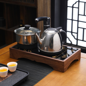 Support de table en bambou et bois de noyer noir Nande pour cuisinière à induction - Product Image 4