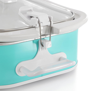 <strong>3.5</strong> Quart Automatic Mini Rectangle Casserole <strong>Slow</strong> <strong>Cooker</strong> with 3 Temperature Settings Carry Handles Locking Tempered Glass Lid - Product Image 4