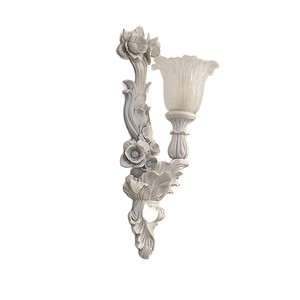French Style <b>Wall</b> Lamp Cream Color Floral Design Led <b>Light</b> Source E14 Bulb Base For Living Room Entryway Hallway Lighting - Product Image 5