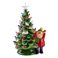 Logo Tamanho personalizado Enfeites de Árvore de Natal do DIODO EMISSOR de Luz de Cerâmica Decoração