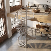 Rampe d'escalier en acier inoxydable spiralé résistant aux intempéries et à la corrosion, design moderne, pour usage extérieur en immeuble collectif