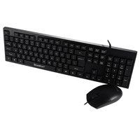 Clavier antimicrobien noir à micro interrupteur haute résistance et ensemble de souris sanitaire pour votre espace de travail Design ergonomique Forme élégante