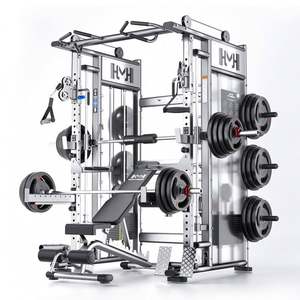 Máquina Smith Multifuncional Comercial con Banco de Press y Soporte para Sentadillas, Equipo de Fitness para Entrenamiento en Interiores con Estructura de Tubo Reforzado - Product Image 1