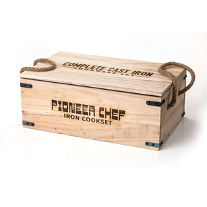 Prospector's Art Style Iron Cookware Camping Horno holandés Caja de madera Modelo decorativo Caja de regalo para almacenamiento de herramientas Solo caja disponible - Product Image 2